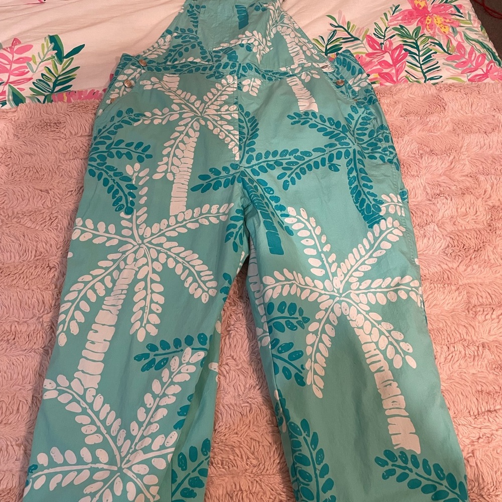 Lilly Pulitzer Teal and White Overalls - Picture 9 of 12